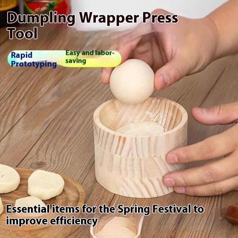 Dumpling Press Set - 1 Zestaw Drewnianych Foremek do Pierogów