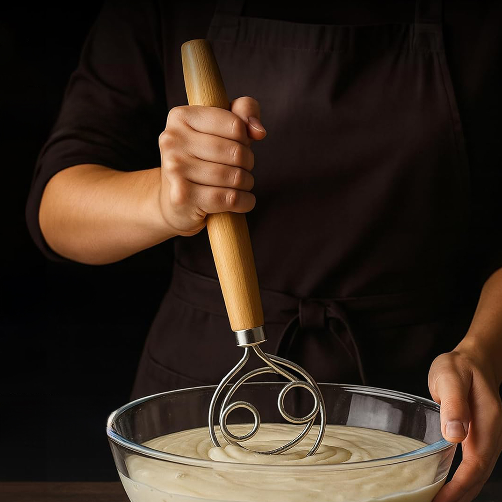 Danish Pancake Pan - Mieszadło do ciasta ze stali nierdzewnej