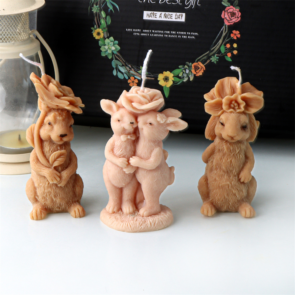 Bunny Cake Mold - 3D kwiat królik świeca silikonowe formy