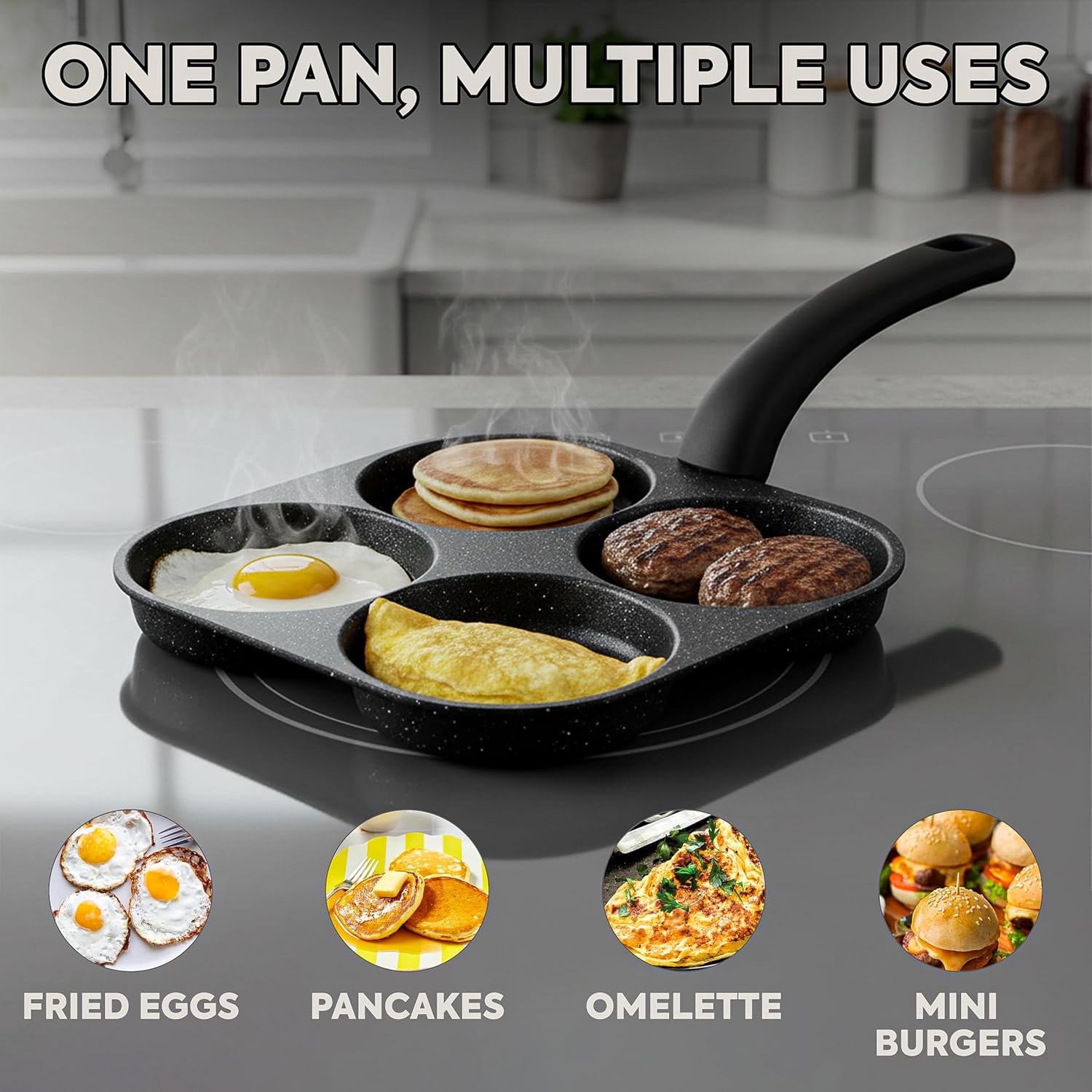 Egg Waffle Pan - Patelnia do smażenia jajek, nieprzywierająca patelnia